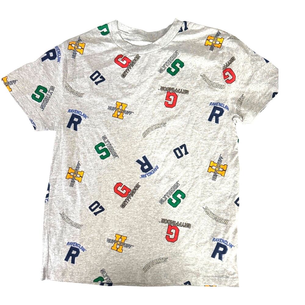 HARRY POTTER Printed Tee NEW Gray SS All Houses Size Youth L (10 - 12)